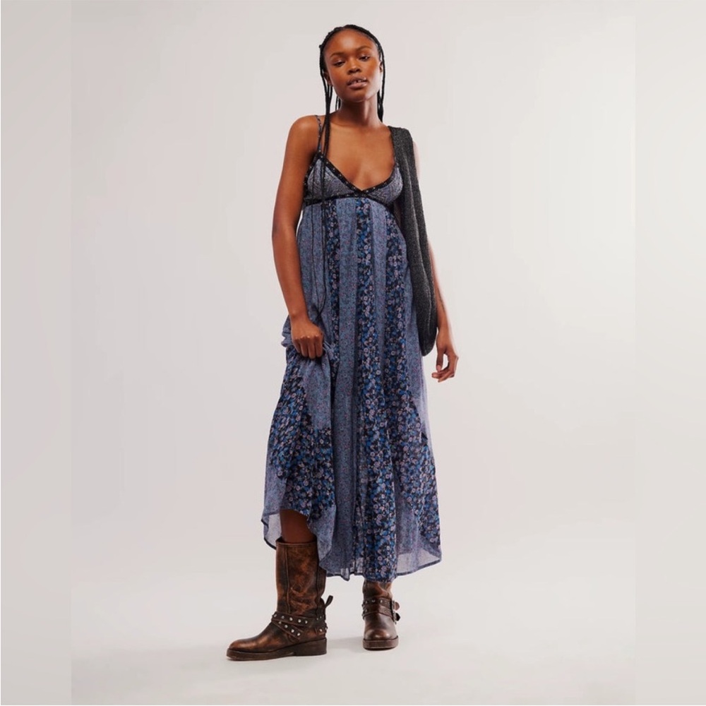 Free People High Low Dress in Blue